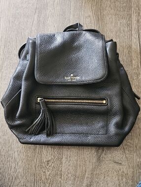 SPECIAL *** Kate Spade Black Pebbled Leather Tassel Backpack